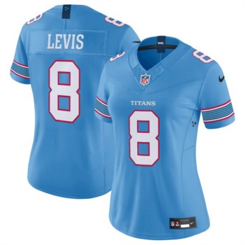 Women's Tennessee Titans #8 Will Levis Light Blue F.U.S.E. Vapor Limited Stitched Football Jersey(Run Small)