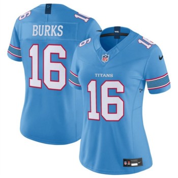 Women's Tennessee Titans #16 Treylon Burks Light Blue F.U.S.E. Vapor Limited Stitched Football Jersey(Run Small)