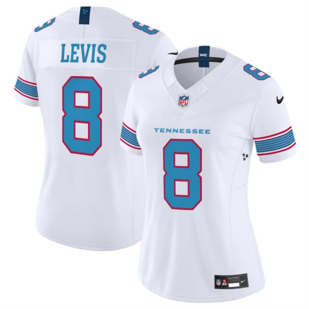 Women's Tennessee Titans #8 Will Levis White F.U.S.E. Vapor Limited Stitched Football Jersey(Run Small)