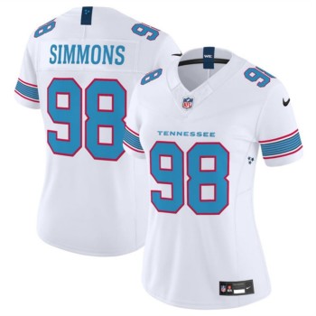 Women's Tennessee Titans #98 Jeffery Simmons White F.U.S.E. Vapor Limited Stitched Football Jersey(Run Small)