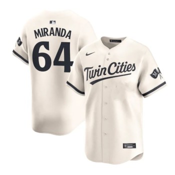 Men's Minnesota Twins #64 Jose Miranda White Home Limited Player Jersey Men's Minnesota Twins #64 Jose Miranda White Home Limited Player Jersey
