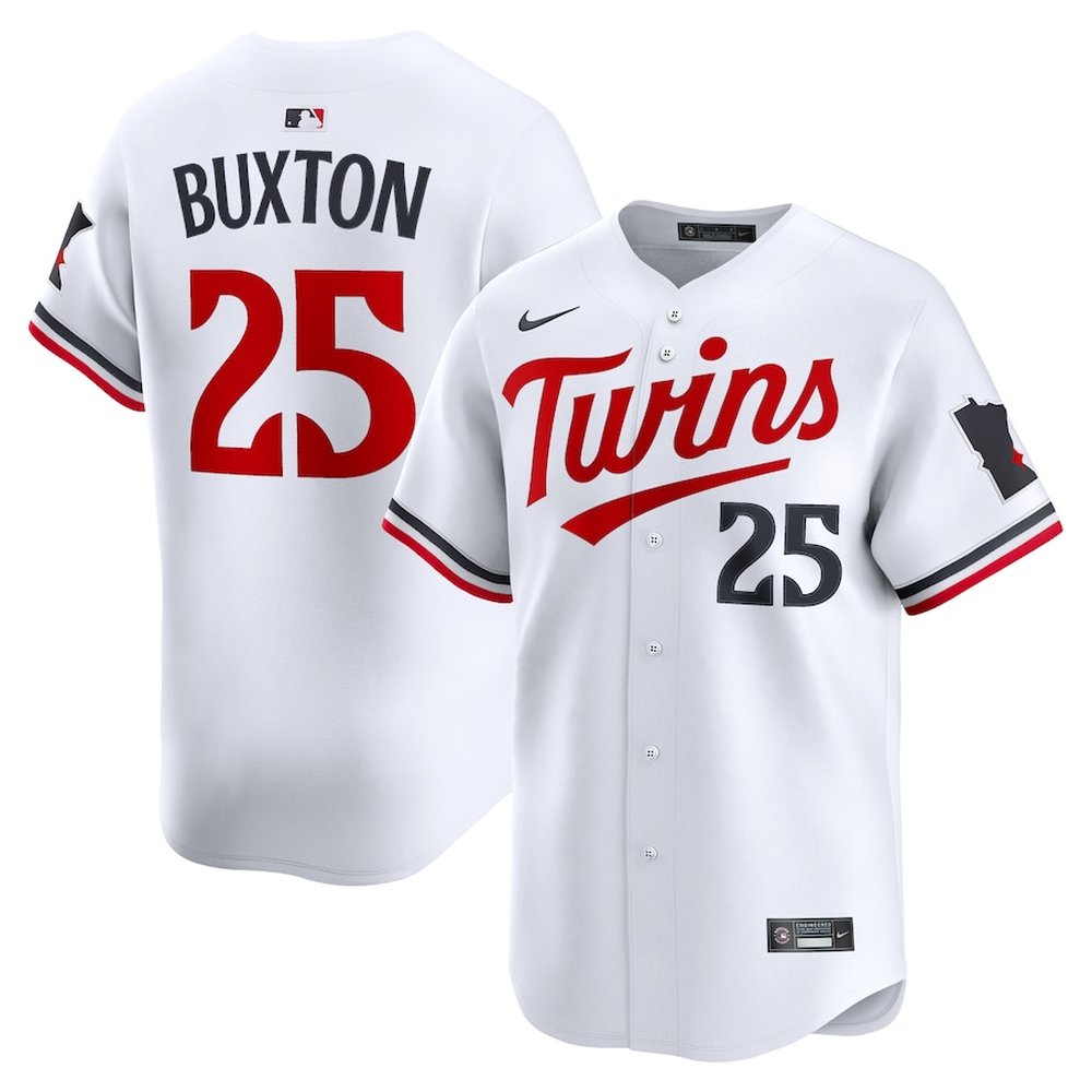 Men's Minnesota Twins #25 Byron Buxton White Home Limited Player Jersey Men's Minnesota Twins #25 Byron Buxton White Home Limited Player Jersey