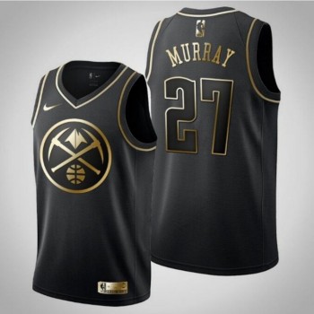 Men's Denver Nuggets #27 Jamal Murray Black Golden Edition Stitched Basketball Jersey