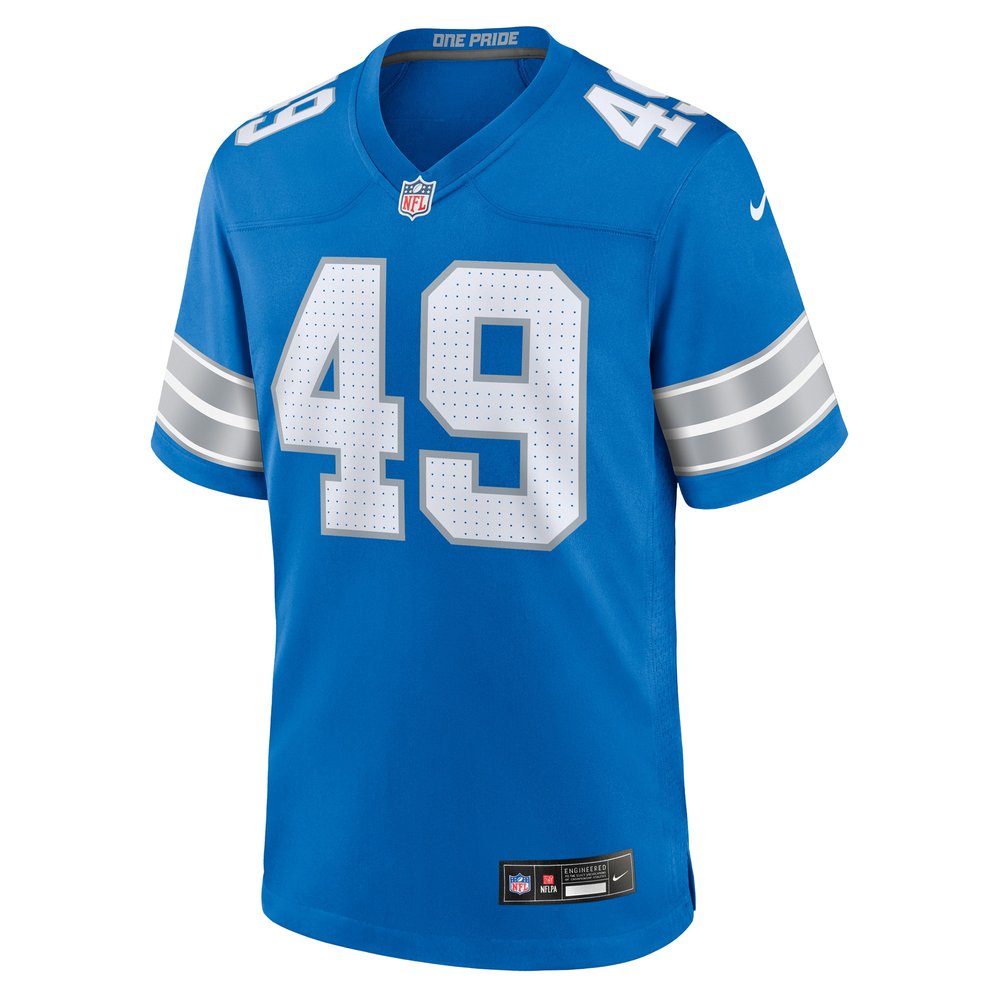 Men's Detroit Lions Hogan Hatten Blue Game Jersey Men's Detroit Lions Hogan Hatten Blue Game Jersey