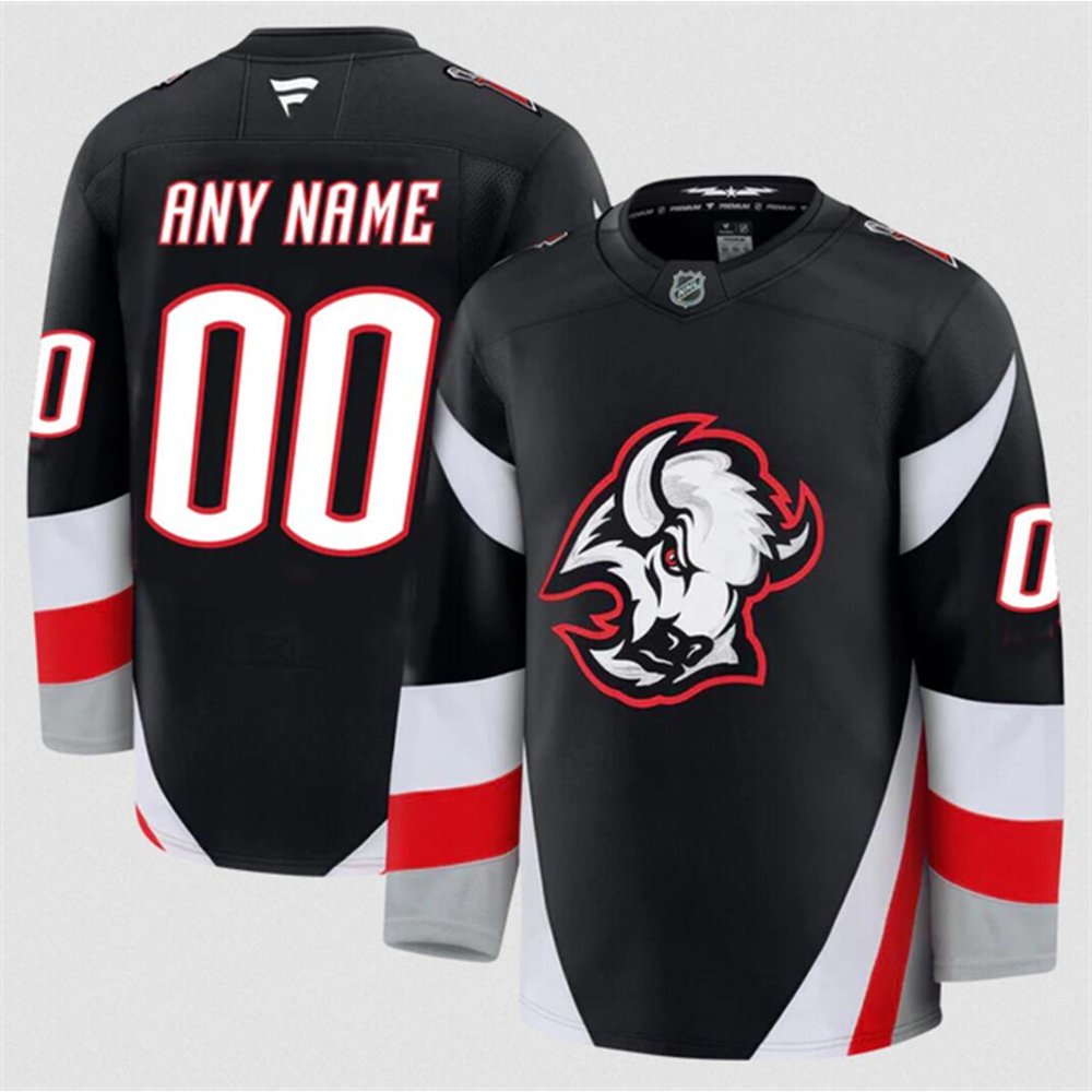 Youth Buffalo Sabres Custom Black 2024-25 Alternate Stitched Hockey Jersey