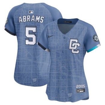 Women's Washington Nationals #5 CJ Abrams Nike Blue 2025 City Connect Limited Jersey Women's Washington Nationals #5 CJ Abrams Nike Blue 2025 City Connect Limited Jersey