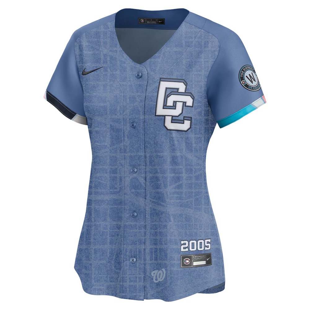 Women's Washington Nationals #5 CJ Abrams Nike Blue 2025 City Connect Limited Jersey Women's Washington Nationals #5 CJ Abrams Nike Blue 2025 City Connect Limited Jersey