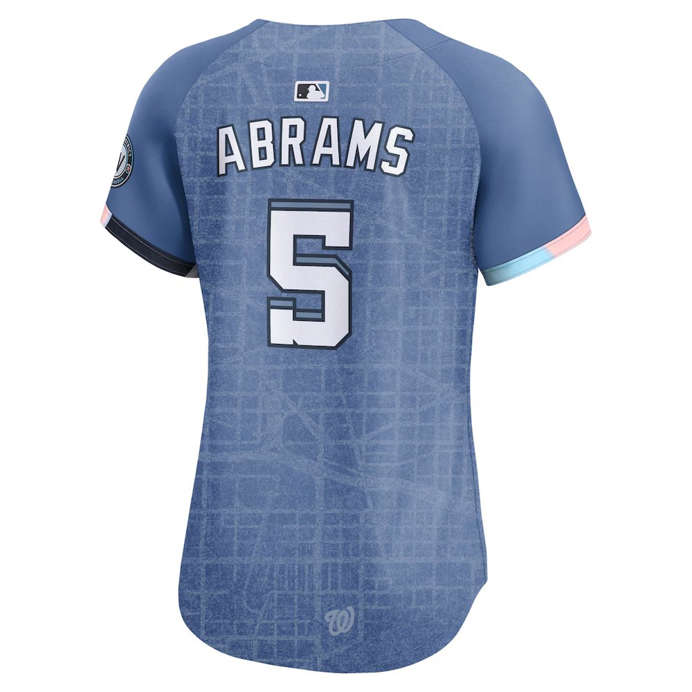 Women's Washington Nationals #5 CJ Abrams Nike Blue 2025 City Connect Limited Jersey Women's Washington Nationals #5 CJ Abrams Nike Blue 2025 City Connect Limited Jersey