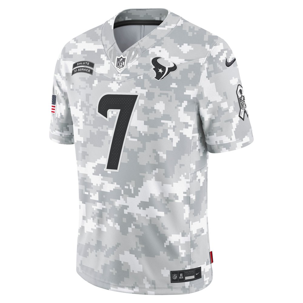 Men's Houston Texans C.J. Stroud Arctic Camo 2024 Salute to Service Limited Jersey