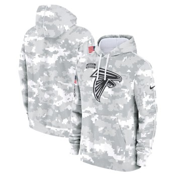 Youth Atlanta Falcons White/Gray 2024 Salute To Service Pullover Hoodie Youth Atlanta Falcons White/Gray 2024 Salute To Service Pullover Hoodie