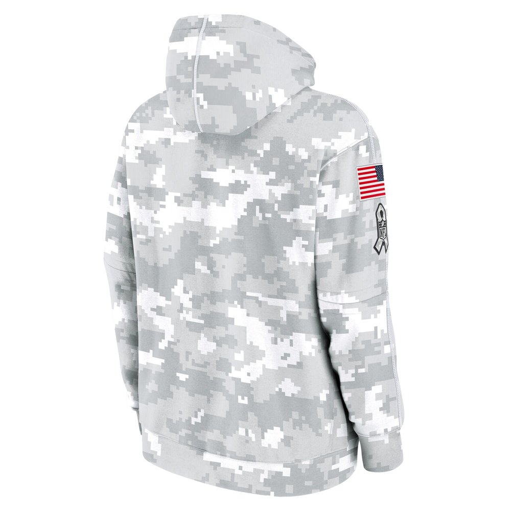 Youth Atlanta Falcons White/Gray 2024 Salute To Service Pullover Hoodie Youth Atlanta Falcons White/Gray 2024 Salute To Service Pullover Hoodie