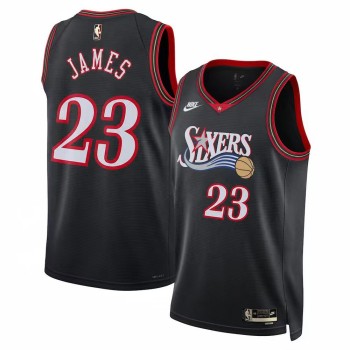 Men's Philadelphia 76ers #23 LeBron James Black Classic Edition Jersey Men's Philadelphia 76ers #23 LeBron James Black Classic Edition Jersey