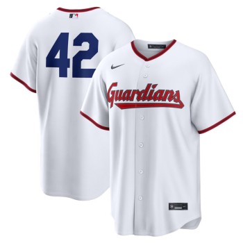 Youth Cleveland Guardians #42 Jackie Robinson Nike White Home 2026 Jackie Robinson Day Replica Jersey Youth Cleveland Guardians #42 Jackie Robinson Nike White Home 2026 Jackie Robinson Day Replica Jersey