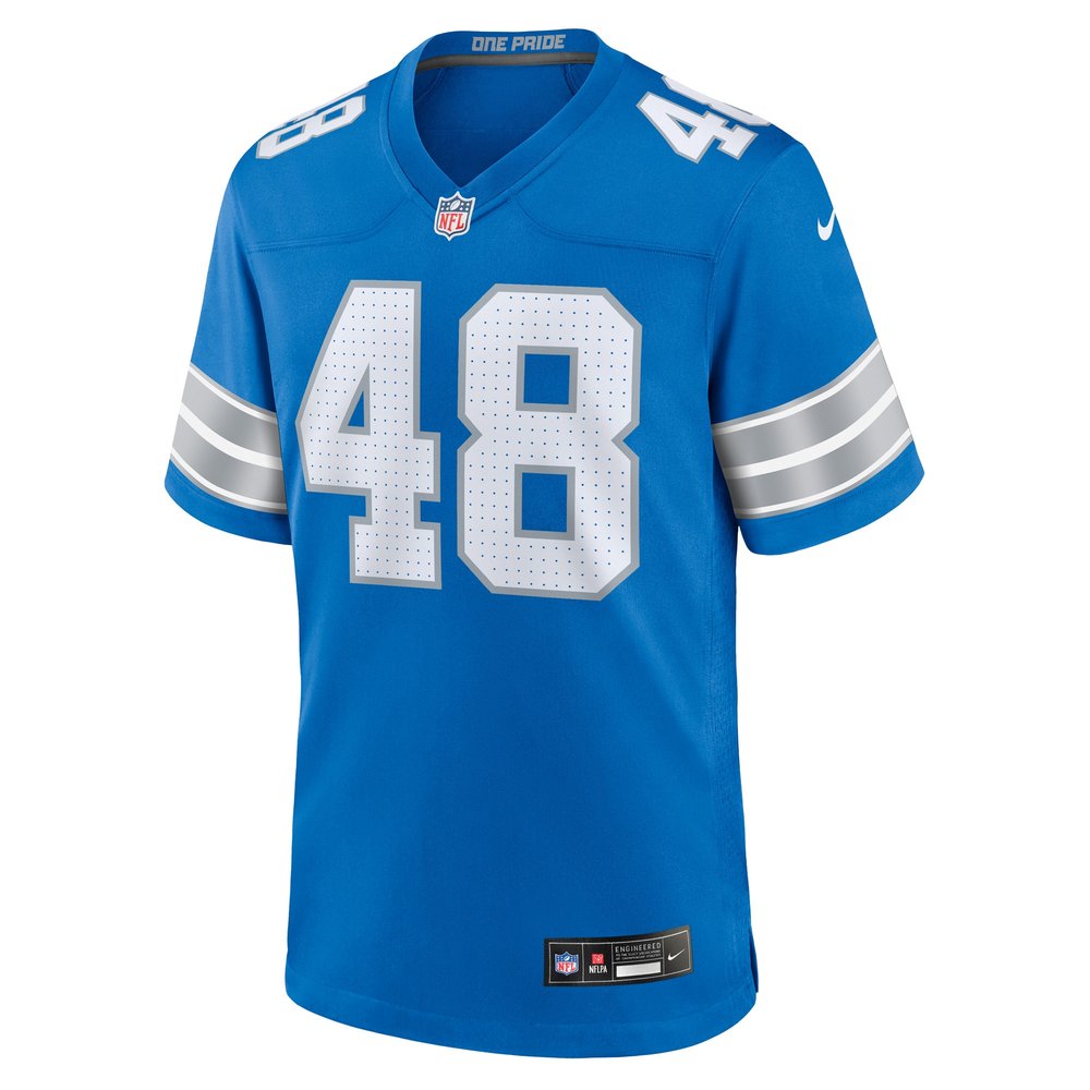 Men's Detroit Lions Loren Strickland Blue Game Jersey Men's Detroit Lions Loren Strickland Blue Game Jersey