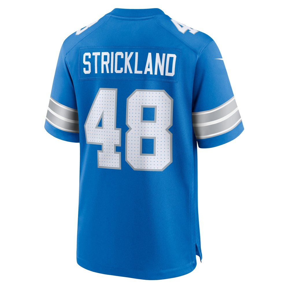 Men's Detroit Lions Loren Strickland Blue Game Jersey Men's Detroit Lions Loren Strickland Blue Game Jersey