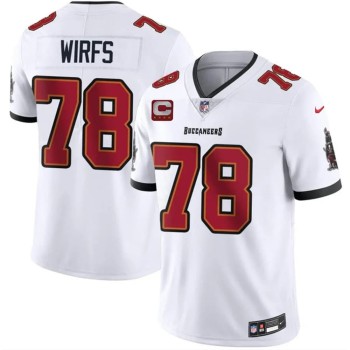 Men's Tampa Bay Buccaneers #78 Tristan Wirfs White 2026 With 4-Star C Patch Vapor Limited Jersey Men's Tampa Bay Buccaneers #78 Tristan Wirfs White 2026 With 4-Star C Patch Vapor Limited Jersey