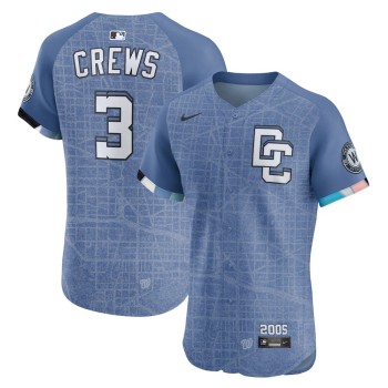 Men's Washington Nationals #3 Dylan Crews Nike Blue 2025 City Connect Elite Jersey Men's Washington Nationals #3 Dylan Crews Nike Blue 2025 City Connect Elite Jersey