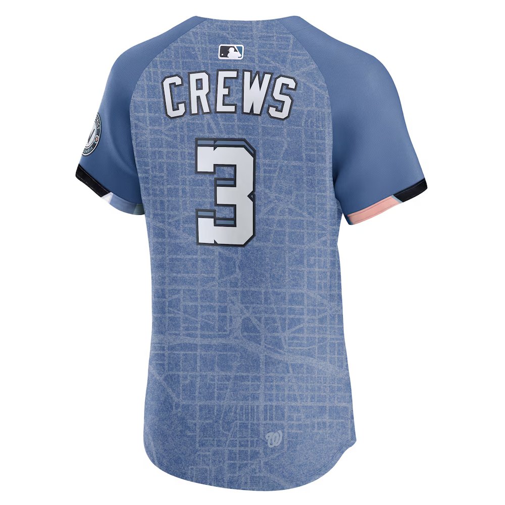 Men's Washington Nationals #3 Dylan Crews Nike Blue 2025 City Connect Elite Jersey Men's Washington Nationals #3 Dylan Crews Nike Blue 2025 City Connect Elite Jersey