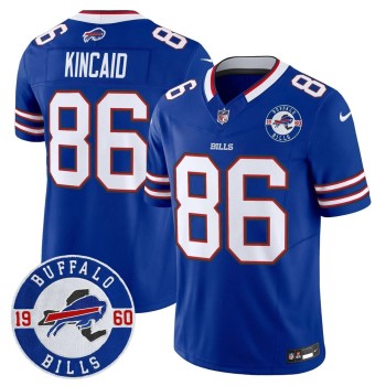 Men's Buffalo Bills #86 Dalton Kincaid Royal Est. 1960 Patch Vapor F.U.S.E. Limited Jersey Men's Buffalo Bills #86 Dalton Kincaid Royal Est. 1960 Patch Vapor F.U.S.E. Limited Jersey