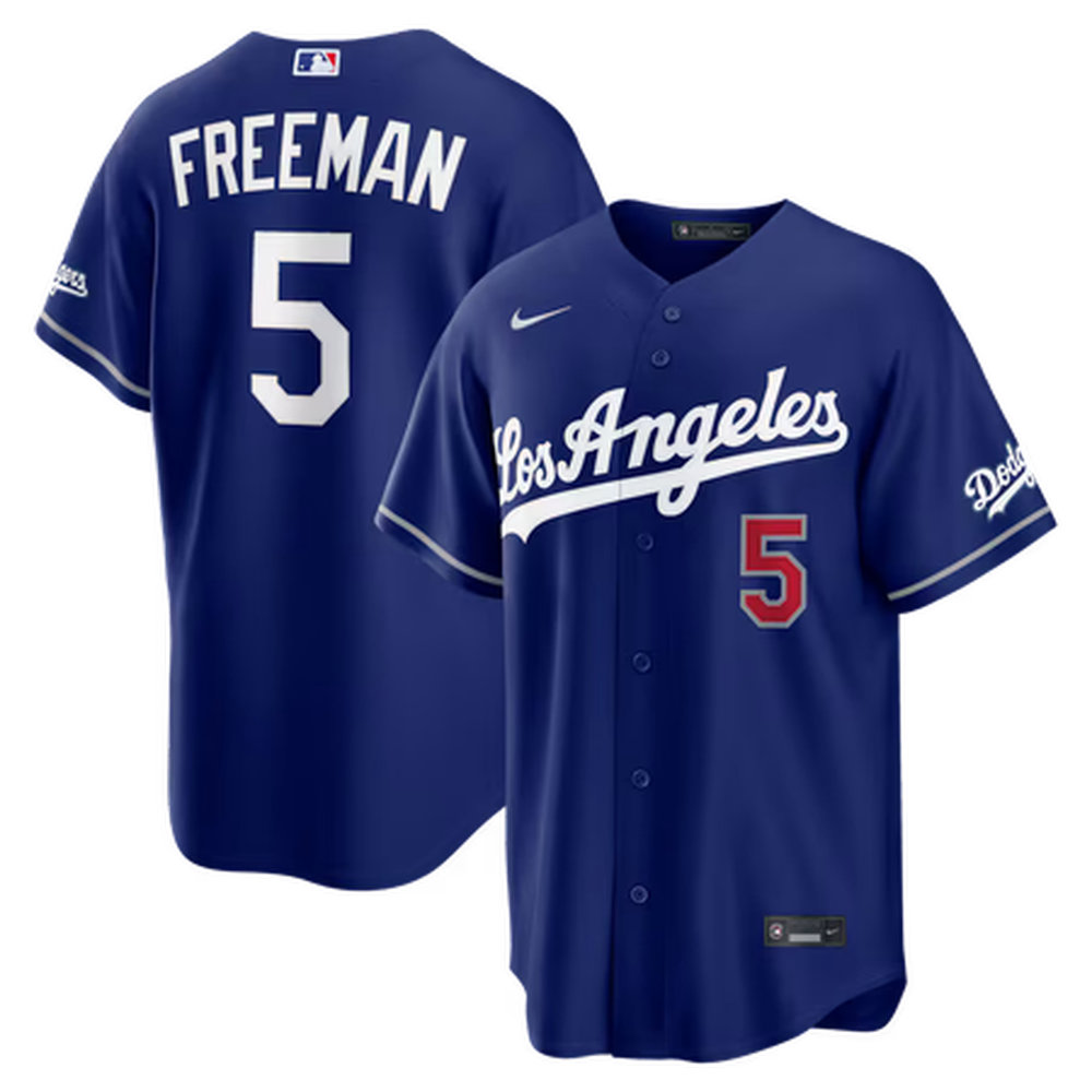 Men's Los Angeles Dodgers #5 Freddie Freeman Nike Royal Alternate Stadium Jersey Men's Los Angeles Dodgers #5 Freddie Freeman Nike Royal Alternate Stadium Jersey