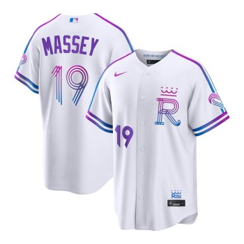 Men's Kansas City Royals #19 Michael Massey White 2026 City Connect Stitched Jersey Men's Kansas City Royals #19 Michael Massey White 2026 City Connect Stitched Jersey