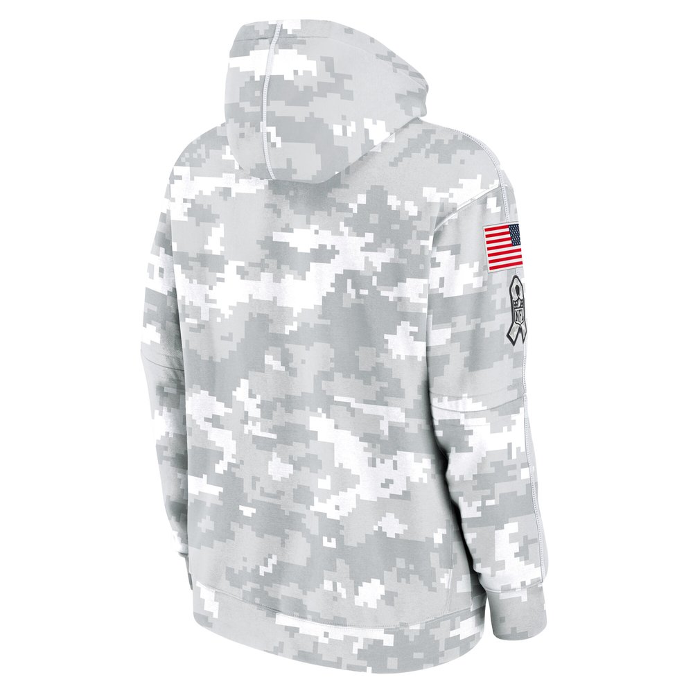 Men's Green Bay Packers Arctic Camo 2024 Salute to Service Club Fleece Pullover Hoodie