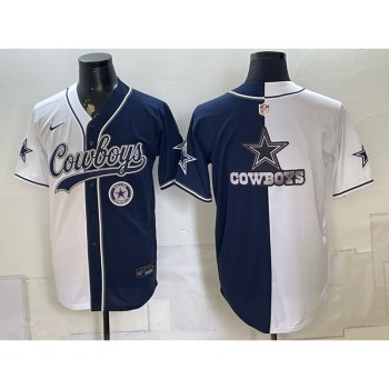 Youth Dallas Cowboys Navy Split Cool Base Stitched Baseball Jersey Youth Dallas Cowboys Navy Split Cool Base Stitched Baseball Jersey