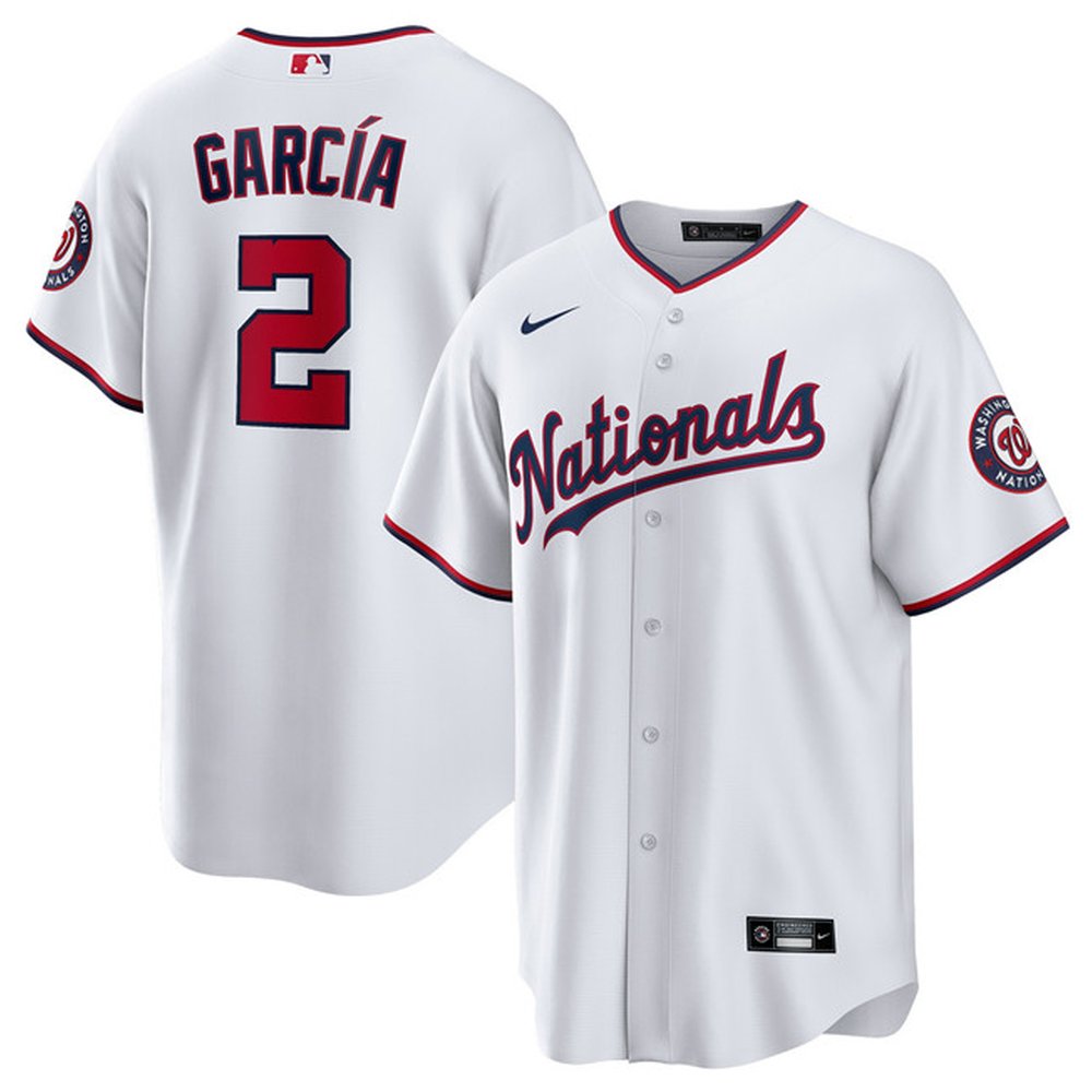 Men's Washington Nationals #2 Luis Garcia White Home Limited Player Jersey Men's Washington Nationals #2 Luis Garcia White Home Limited Player Jersey