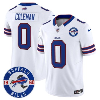 Men's Buffalo Bills #0 Keon Coleman White Est. 1960 Patch Vapor F.U.S.E. Limited Jersey Men's Buffalo Bills #0 Keon Coleman White Est. 1960 Patch Vapor F.U.S.E. Limited Jersey