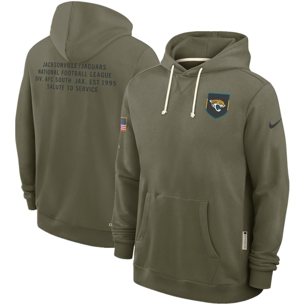 Men's Jacksonville Jaguars Olive 2025 Salute to Service Pullover Hoodie Men's Jacksonville Jaguars Olive 2025 Salute to Service Pullover Hoodie