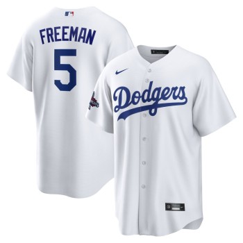 Men's Los Angeles Dodgers #5 Freddie Freeman White 2024 World Series Champions Home Replica Player Jersey Men's Los Angeles Dodgers #5 Freddie Freeman White 2024 World Series Champions Home Replica Player Jersey