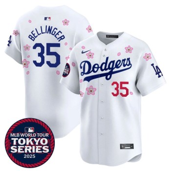 Youth Los Angeles Dodgers #35 Cody Bellinger White Tokyo 2025 Cool Base Stitched Baseball Jersey Youth Los Angeles Dodgers #35 Cody Bellinger White Tokyo 2025 Cool Base Stitched Baseball Jersey