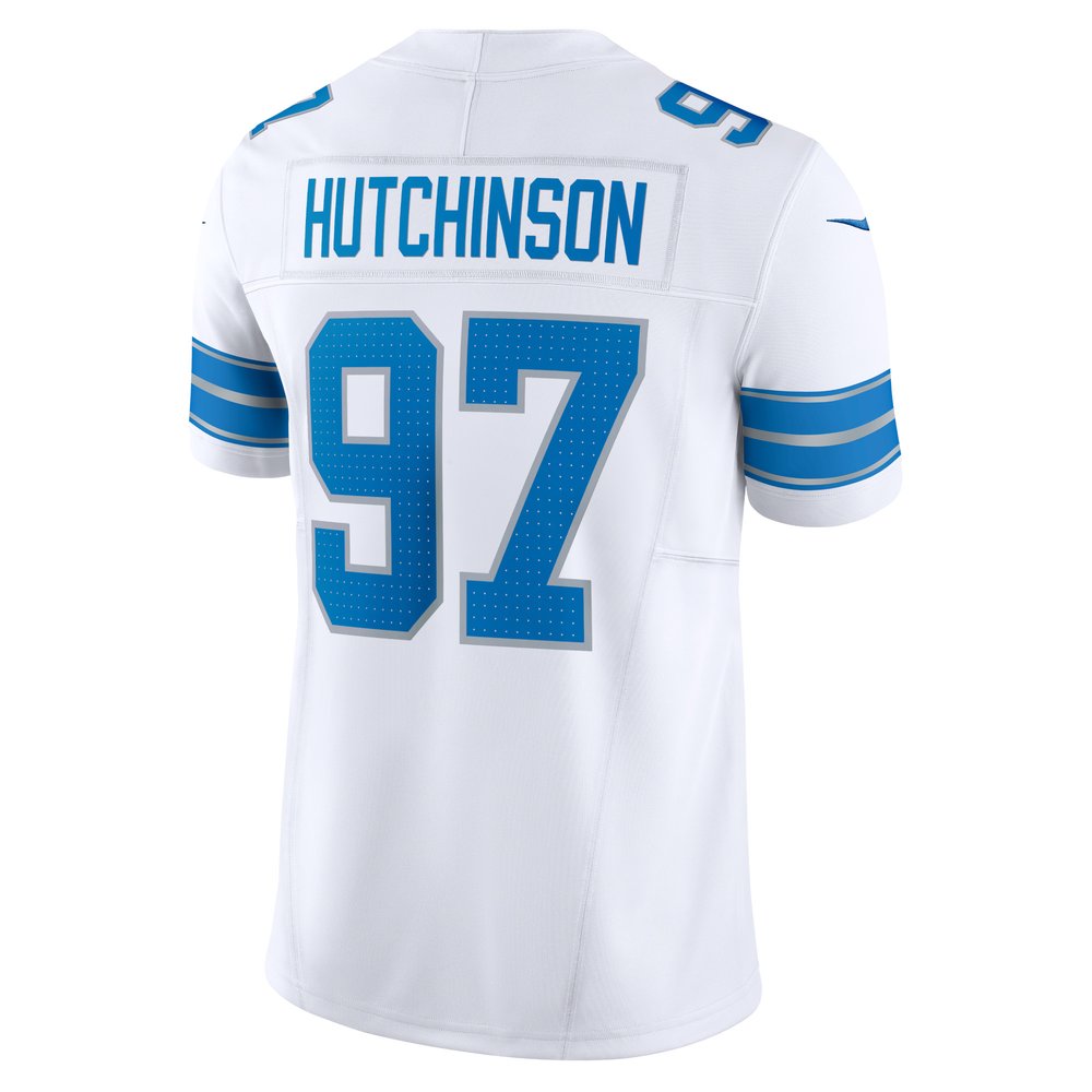 Men's Detroit Lions #97 Aidan Hutchinson White Vapor F.U.S.E. Limited Jersey Men's Detroit Lions #97 Aidan Hutchinson White Vapor F.U.S.E. Limited Jersey