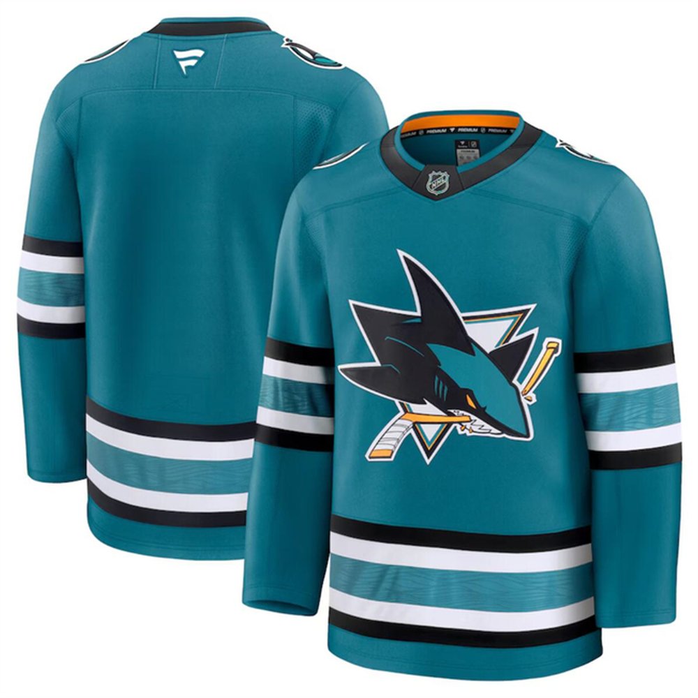 Youth San Jose Sharks Blank Teal 2024-25 Home Stitched Hockey Jersey