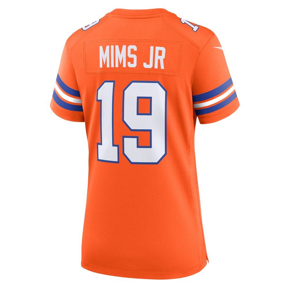Women's Denver Broncos Marvin Mims Jr Orange Mile High Collection 1977 Throwback Player Game Jersey
