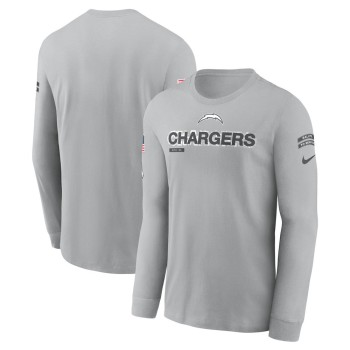 Men's Los Angeles Chargers Gray 2024 Salute To Service Long Sleeve T-Shirt Men's Los Angeles Chargers Gray 2024 Salute To Service Long Sleeve T-Shirt
