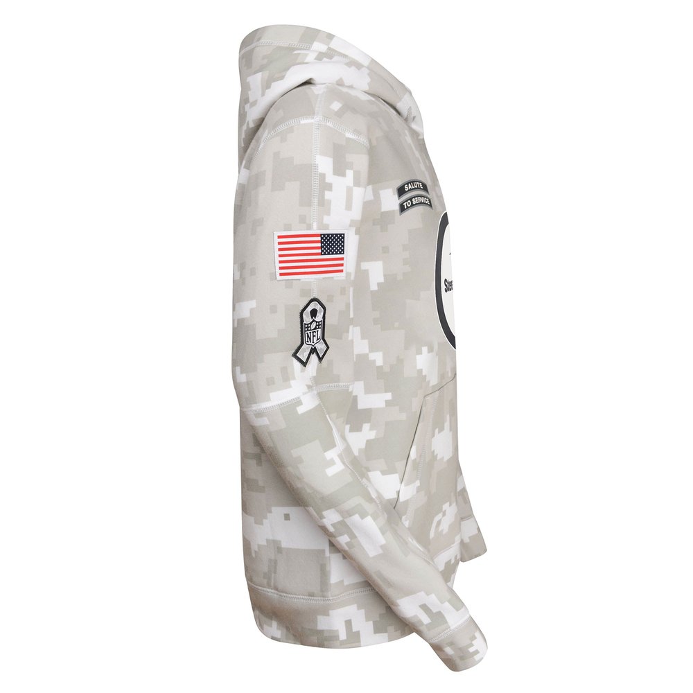 Youth Pittsburgh Steelers White/Gray 2024 Salute To Service Pullover Hoodie Youth Pittsburgh Steelers White/Gray 2024 Salute To Service Pullover Hoodie