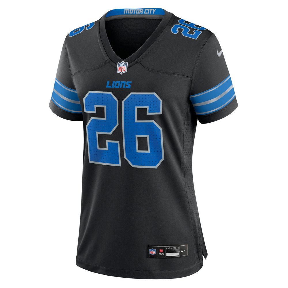Women's Detroit Lions #26 Jahmyr Gibbs Black 2nd Alternate Game Jersey