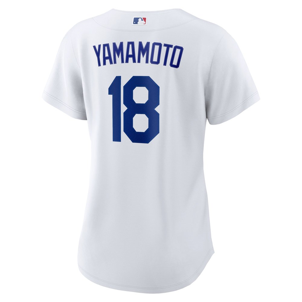 Women's Los Angeles Dodgers #18 Yoshinobu Yamamoto White 2024 World Series Home Home Replica Jersey Women's Los Angeles Dodgers #18 Yoshinobu Yamamoto White 2024 World Series Home Home Replica Jersey
