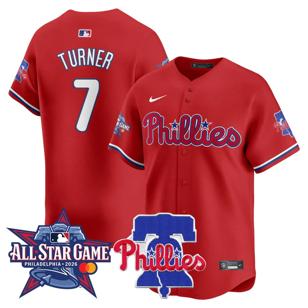 Men's Philadelphia Phillies #7 Trea Turner Red 2026 MLB All-Star Jersey