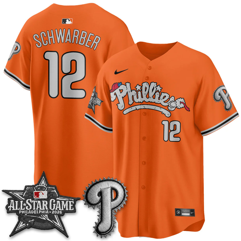 Men's Philadelphia Phillies #12 Kyle Schwarber Orange 2026 MLB All-Star Jersey