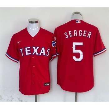 Men's Texas Rangers #5 Corey Seager Red With Patch Cool Base Stitched MLB Jersey Men's Texas Rangers #5 Corey Seager Red With Patch Cool Base Stitched MLB Jersey