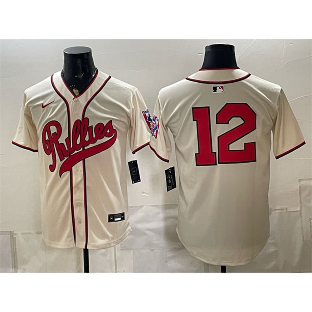 Youth Philadelphia Phillies #12 Kyle Schwarber Cream 2026 Field of Dreams Stadium Stitched Baseball Jersey Youth Philadelphia Phillies #12 Kyle Schwarber Cream 2026 Field of Dreams Stadium Stitched Baseball Jersey