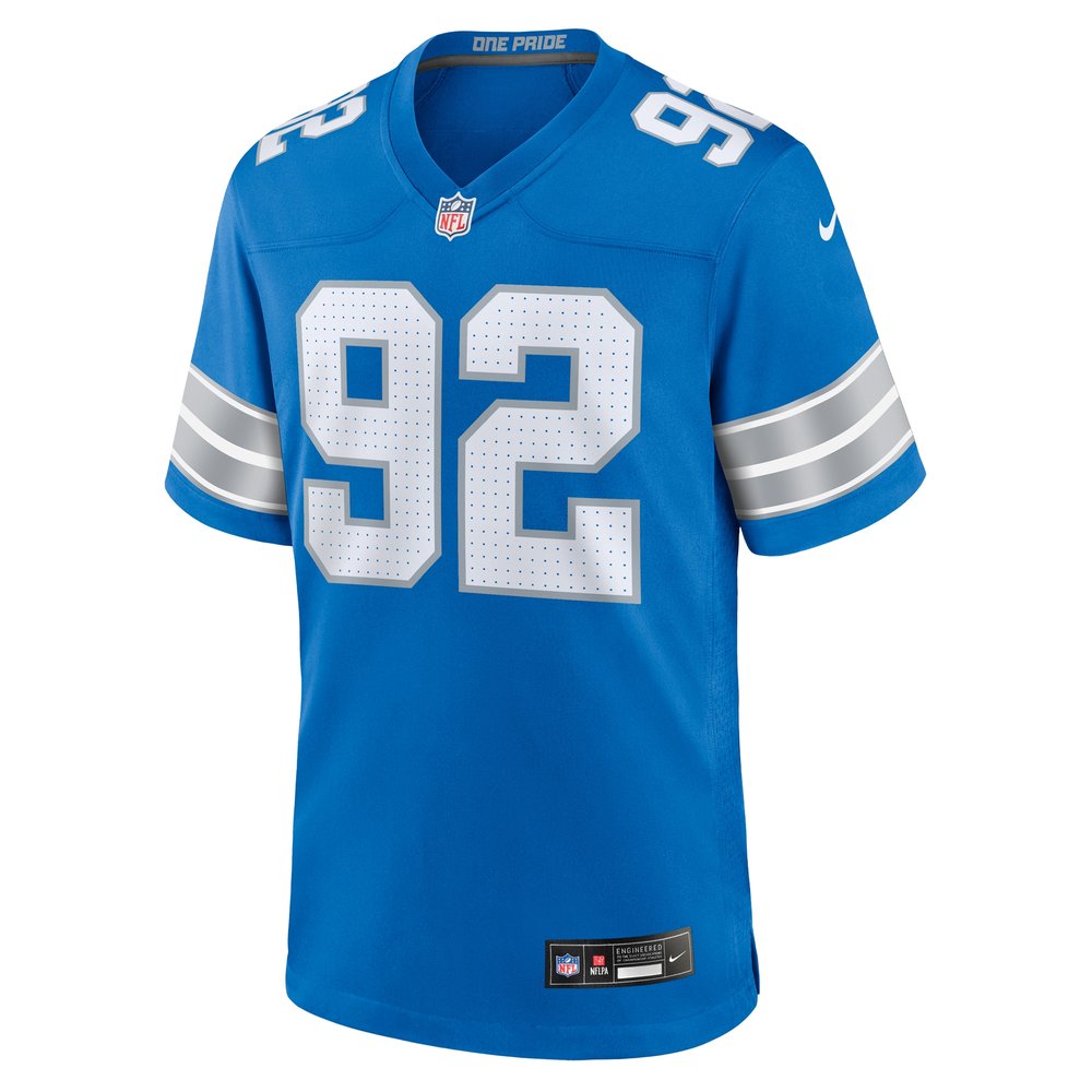Men's Detroit Lions Marcus Davenport  Blue Team Game Jersey