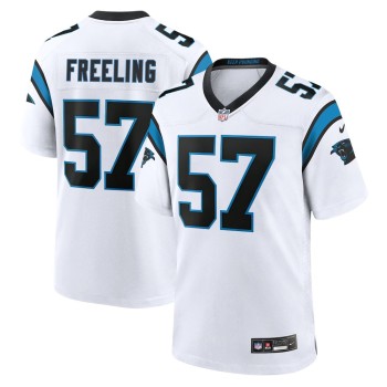 Men's Carolina Panthers #57 Monroe Freeling White 2026 NFL Draft Game Jersey Men's Carolina Panthers #57 Monroe Freeling White 2026 NFL Draft Game Jersey