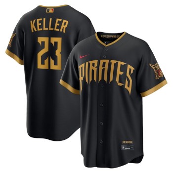 Men's Pittsburgh Pirates #23 Mitch Keller Black 2026 City Connect Stitched Jersey Men's Pittsburgh Pirates #23 Mitch Keller Black 2026 City Connect Stitched Jersey