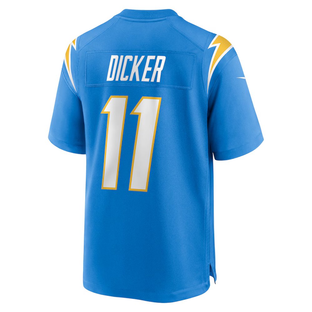 Men's Los Angeles Chargers #11 Cameron Dicker Powder Blue Game Jersey