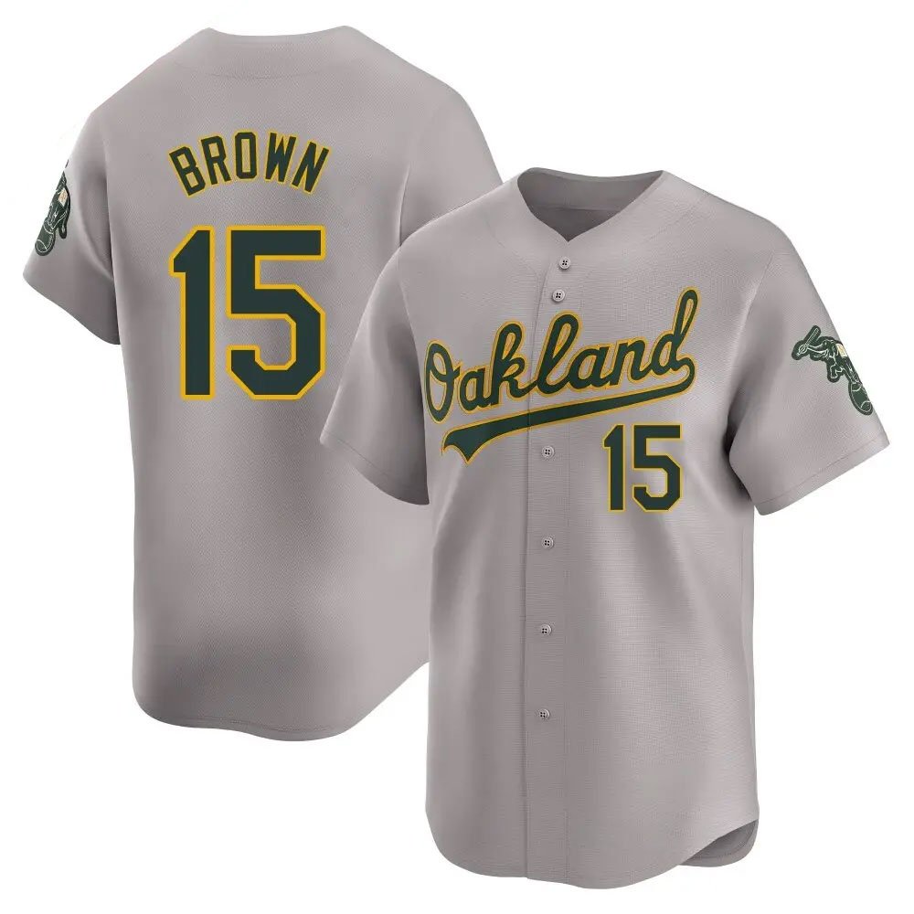 Men's Oakland Athletics #15 Seth Brown Gray Home Replica Jersey Men's Oakland Athletics #15 Seth Brown Gray Home Replica Jersey