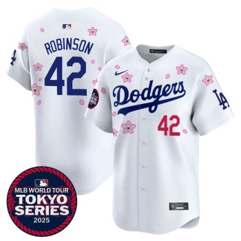 Youth Los Angeles Dodgers #42 Jackie Robinson White Tokyo 2025 Cool Base Stitched Baseball Jersey Youth Los Angeles Dodgers #42 Jackie Robinson White Tokyo 2025 Cool Base Stitched Baseball Jersey