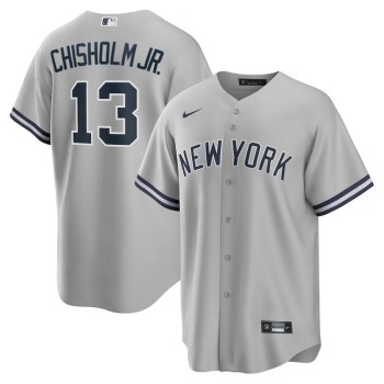 Men's New York Yankees #13 Jazz Chisholm Jr. Gray Road Replica Player Jersey Men's New York Yankees #13 Jazz Chisholm Jr. Gray Road Replica Player Jersey